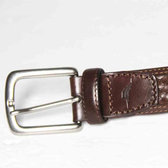 Tommy Bahama Brown Braided Leather Belt Men's Size M 34-36 - Picture 2 of 2